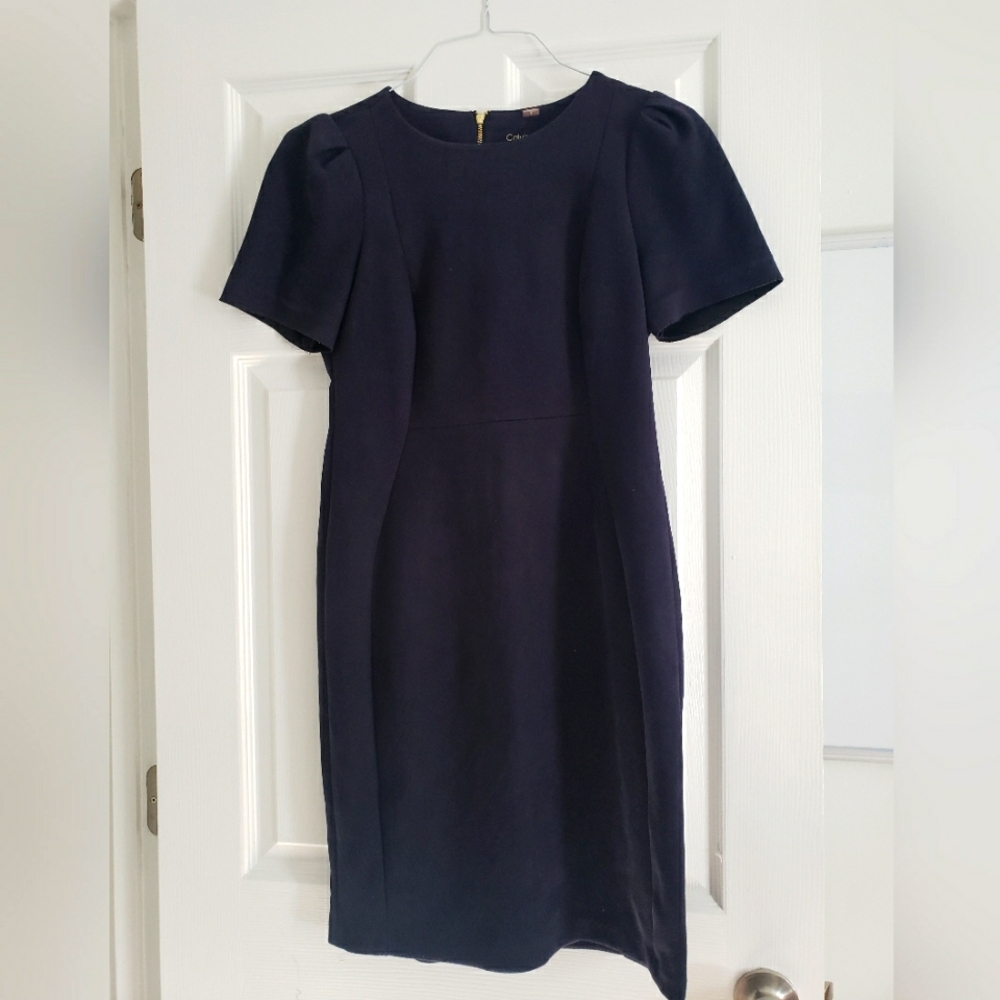 Navy suede Calvin Klein dress